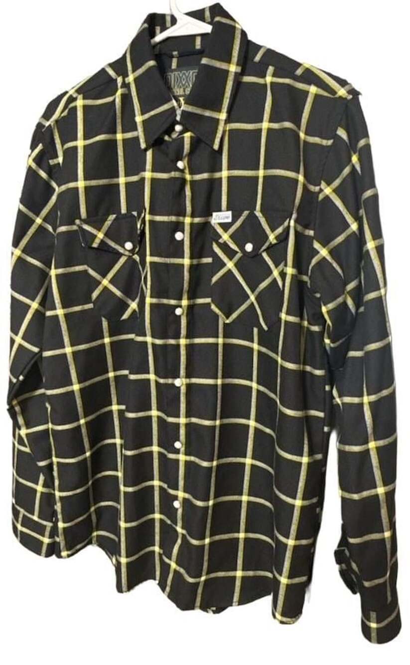 Dixxon Flannel Company Vogue Tyres Flannel Size M Black Yellow Plaid